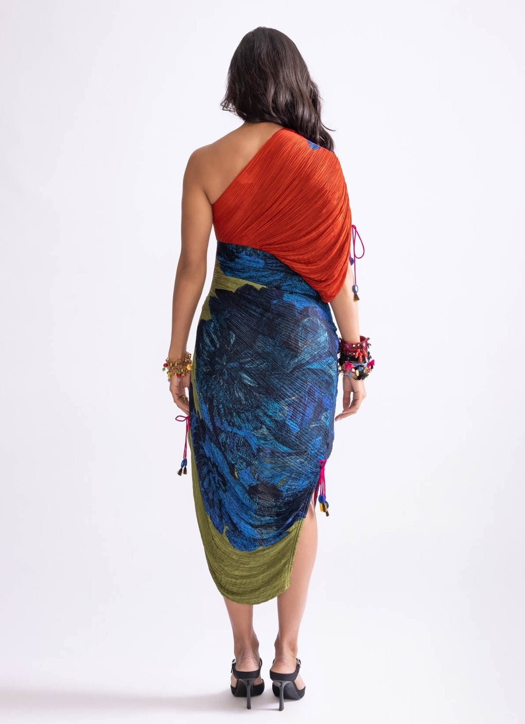 Green Daisy Print Dress Saaksha & Kinni - Fabilicious Fashion