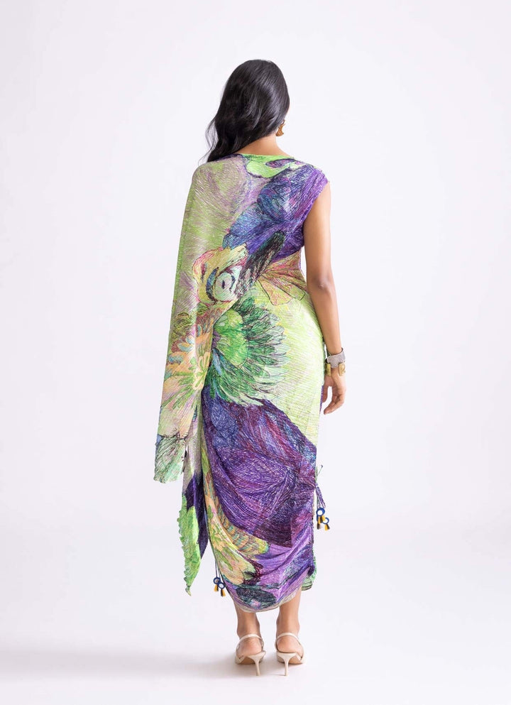 Green Daisy Print Dress Saaksha & Kinni - Fabilicious Fashion