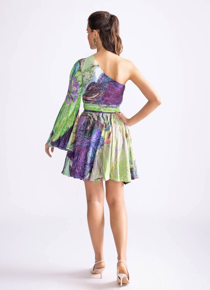 Green Daisy Print Dress Saaksha & Kinni - Fabilicious Fashion