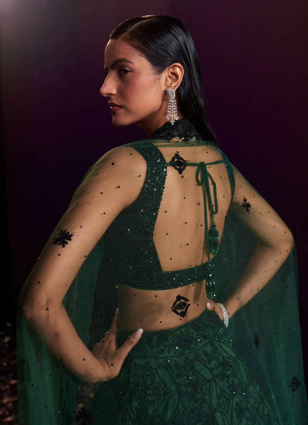 Green Embroidered Bridal Lehenga Set Angad Singh - Fabilicious Fashion