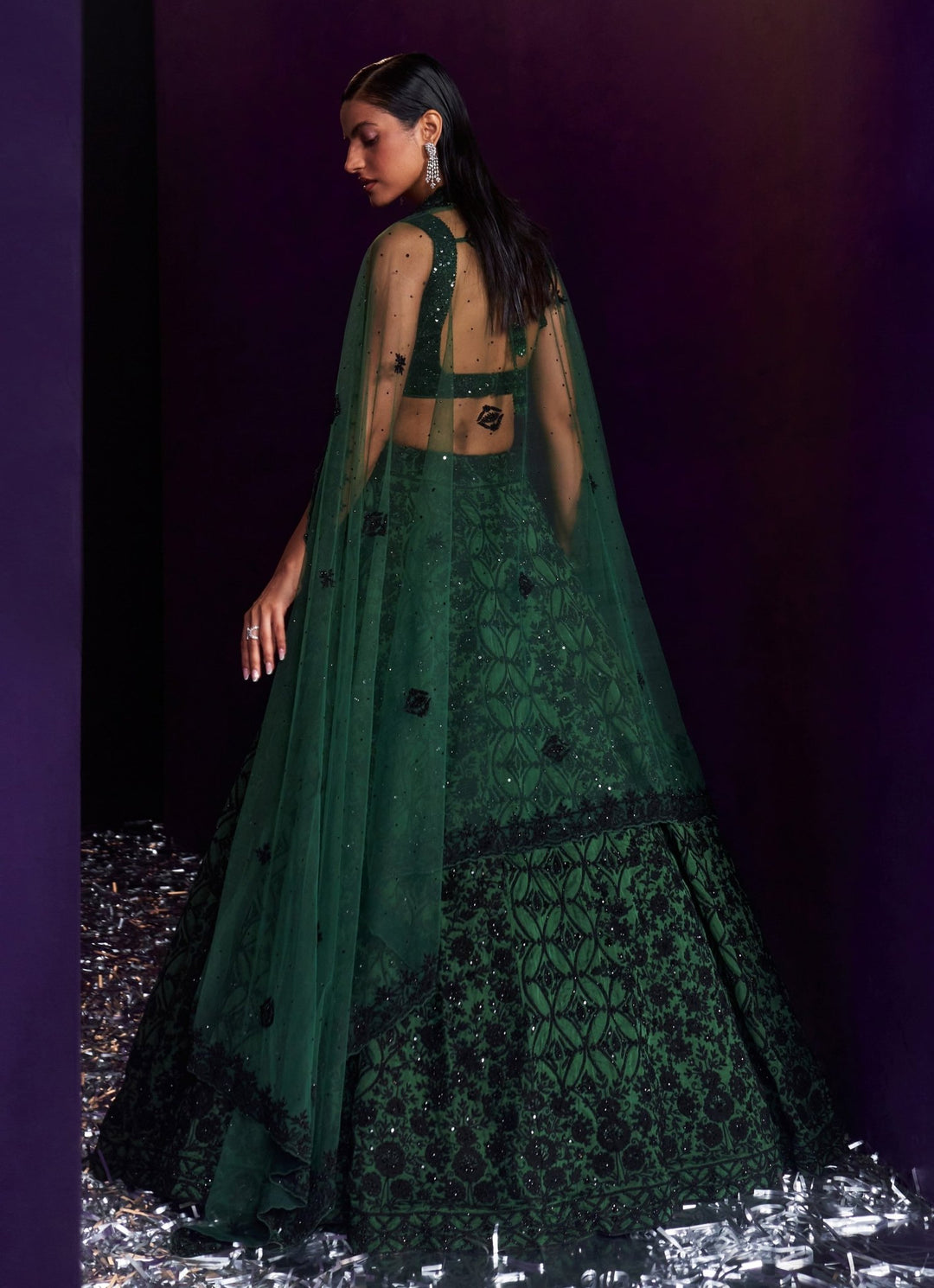 Green Embroidered Bridal Lehenga Set Angad Singh - Fabilicious Fashion