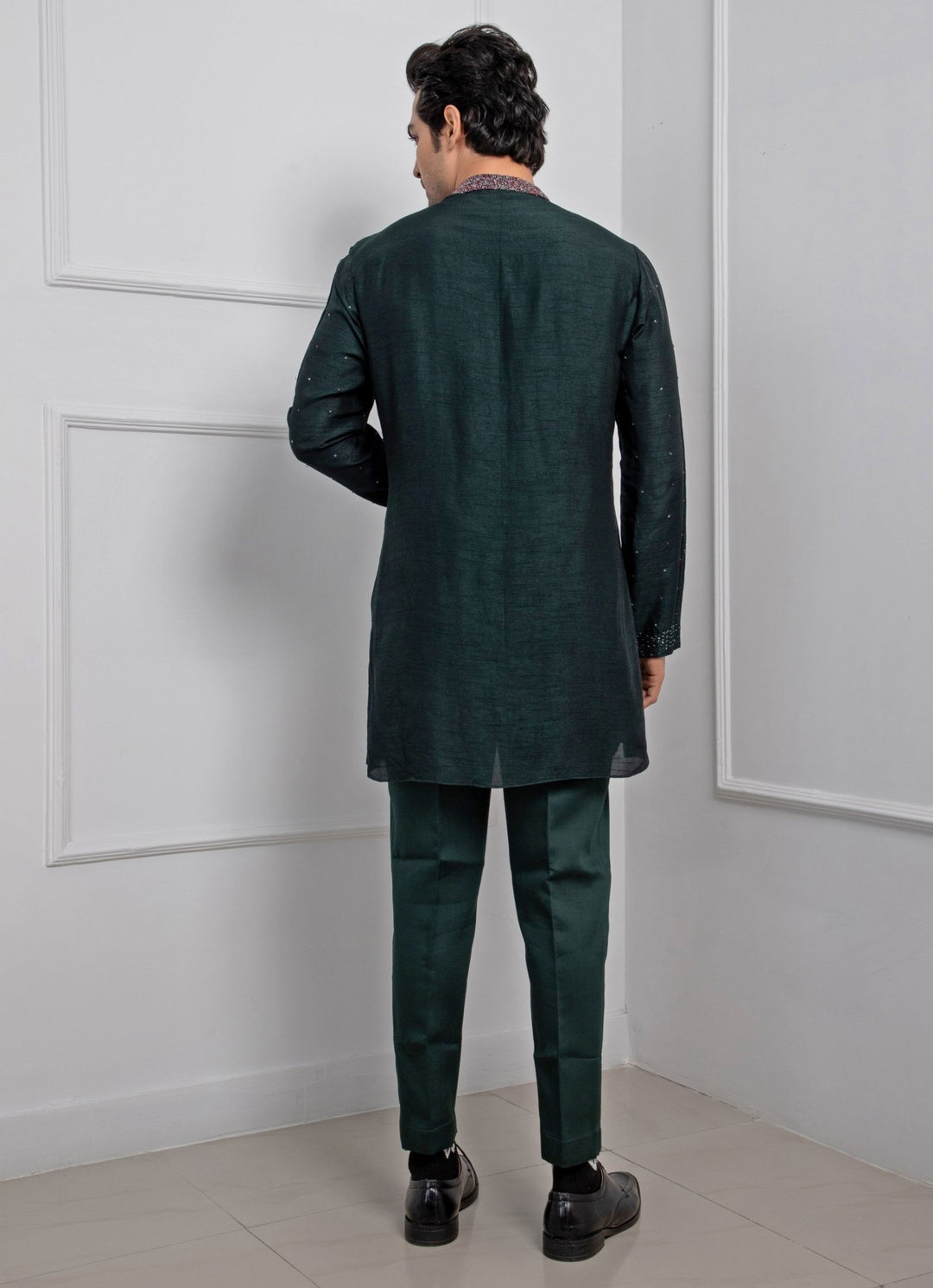 Green Embroidered Cowl Kurta Pant Set Smriti - Fabilicious Fashion