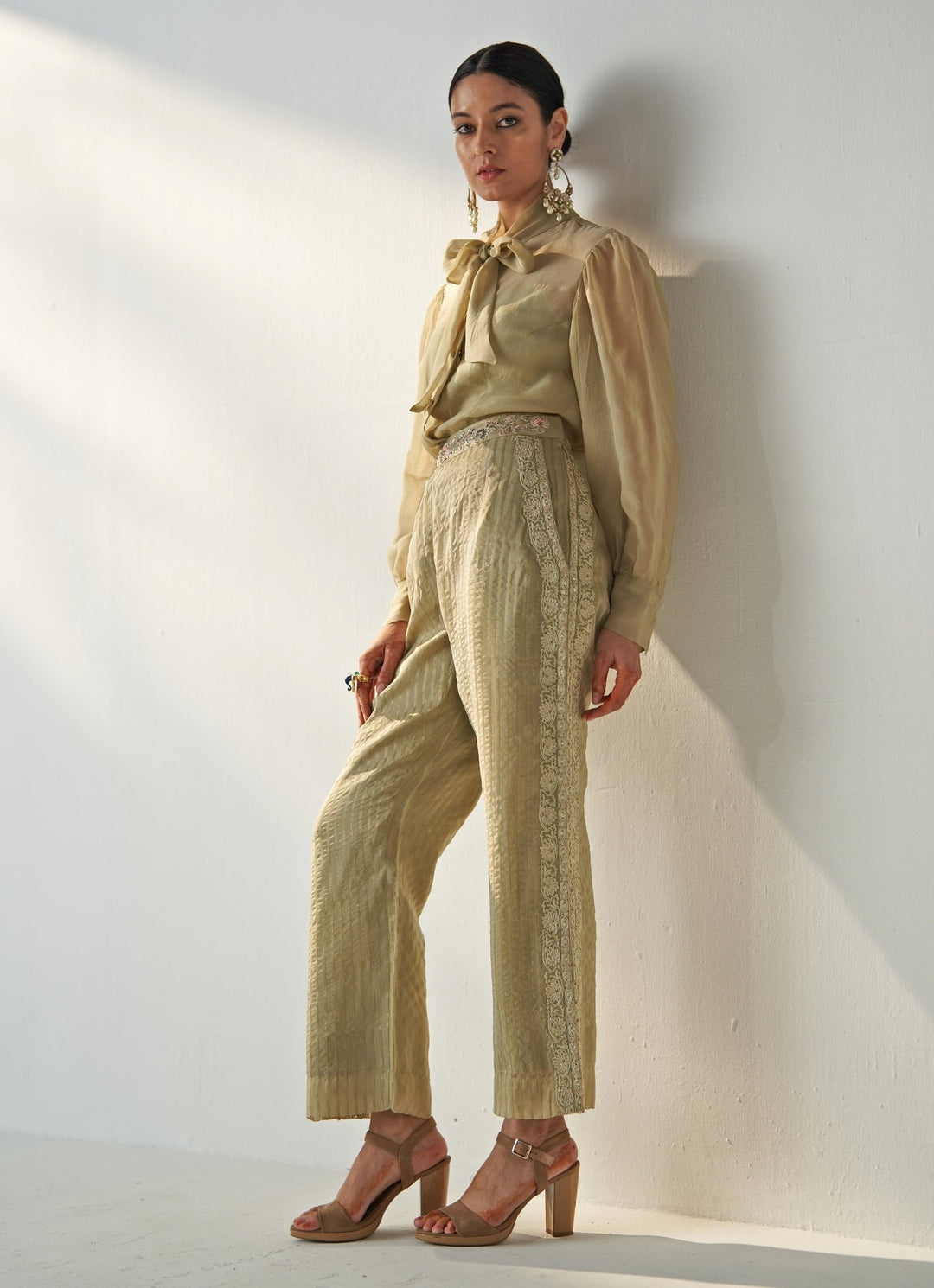 Green Embroidered Shirt And Pant Set Studio Bagechaa - Fabilicious Fashion