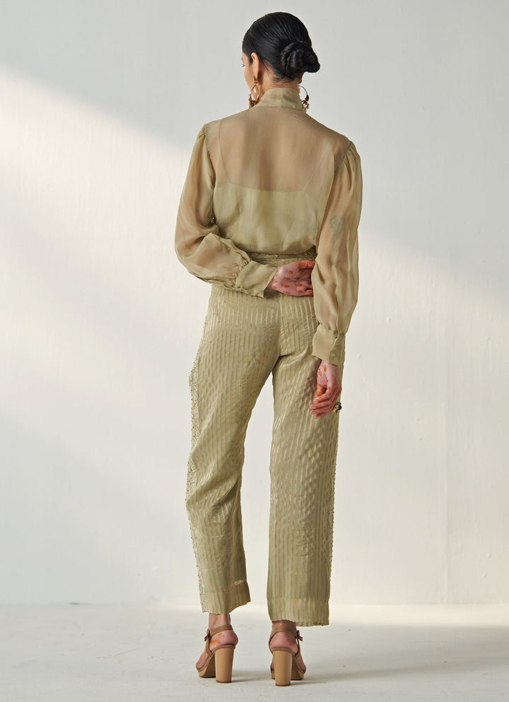 Green Embroidered Shirt And Pant Set Studio Bagechaa - Fabilicious Fashion