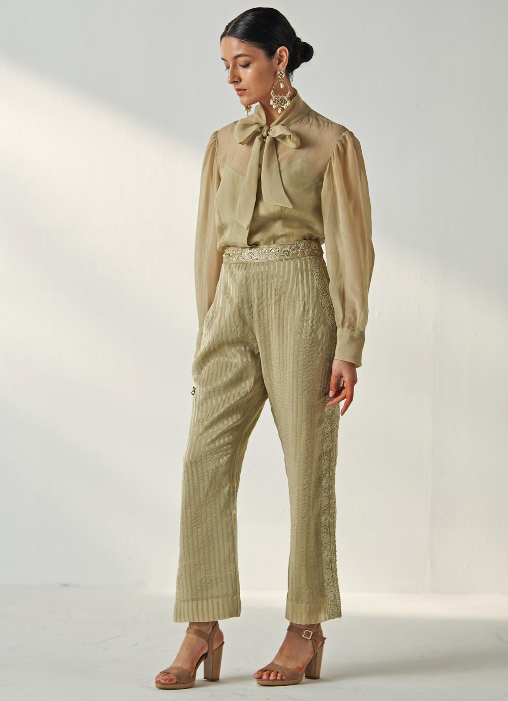 Green Embroidered Shirt And Pant Set Studio Bagechaa - Fabilicious Fashion