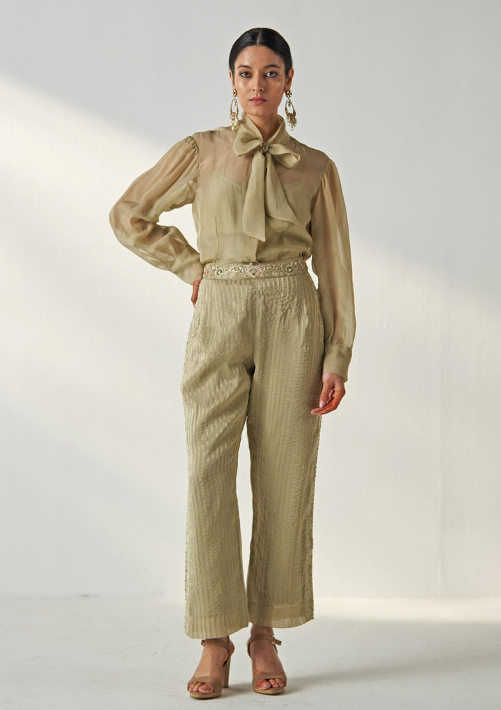 Green Embroidered Shirt And Pant Set Studio Bagechaa - Fabilicious Fashion