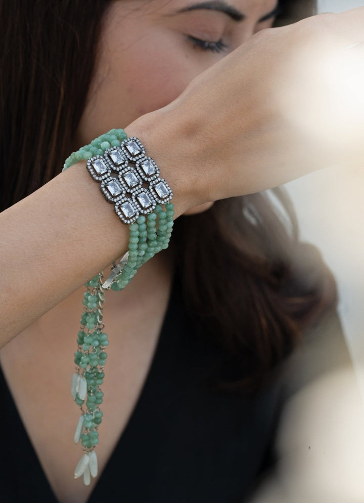 Do Taara Green Faux Diamond BraceletFabilicious Fashion