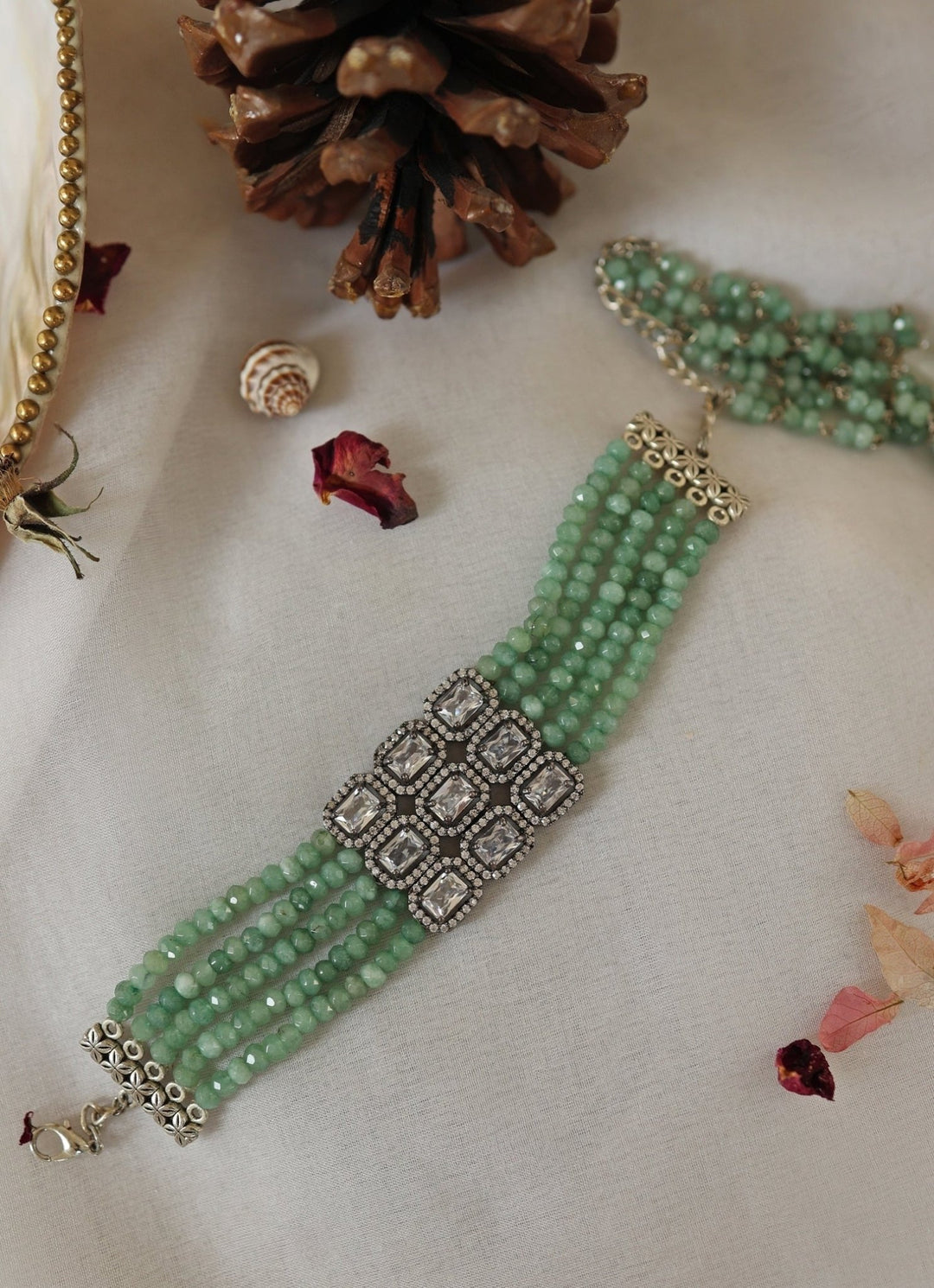 Do Taara Green Faux Diamond BraceletFabilicious Fashion