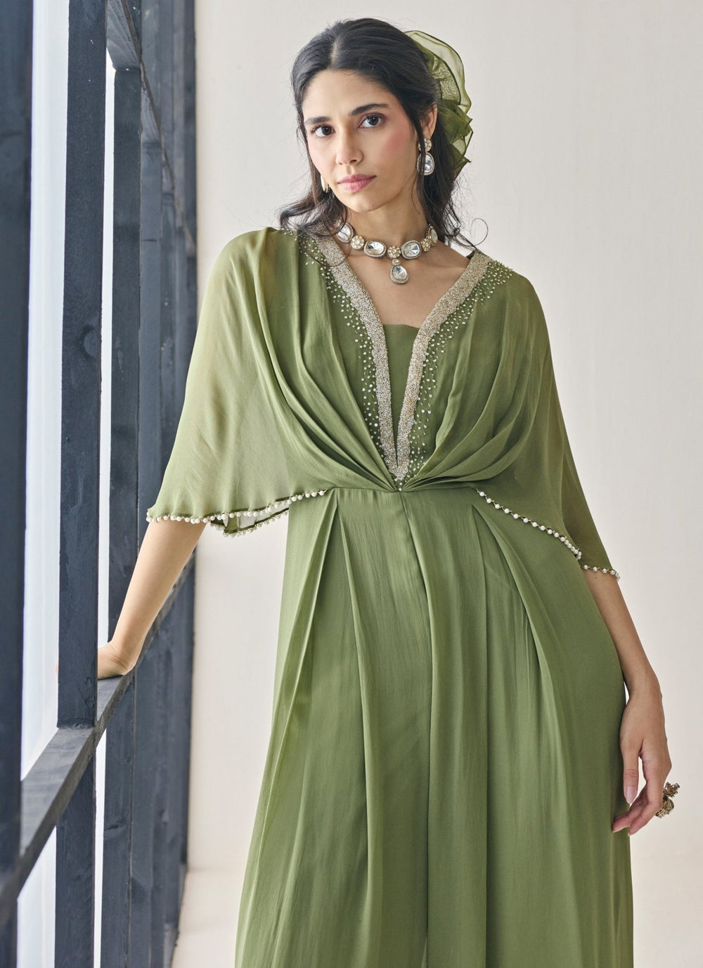 Seema Thukral Green Georgette JumpsuitFabilicious Fashion