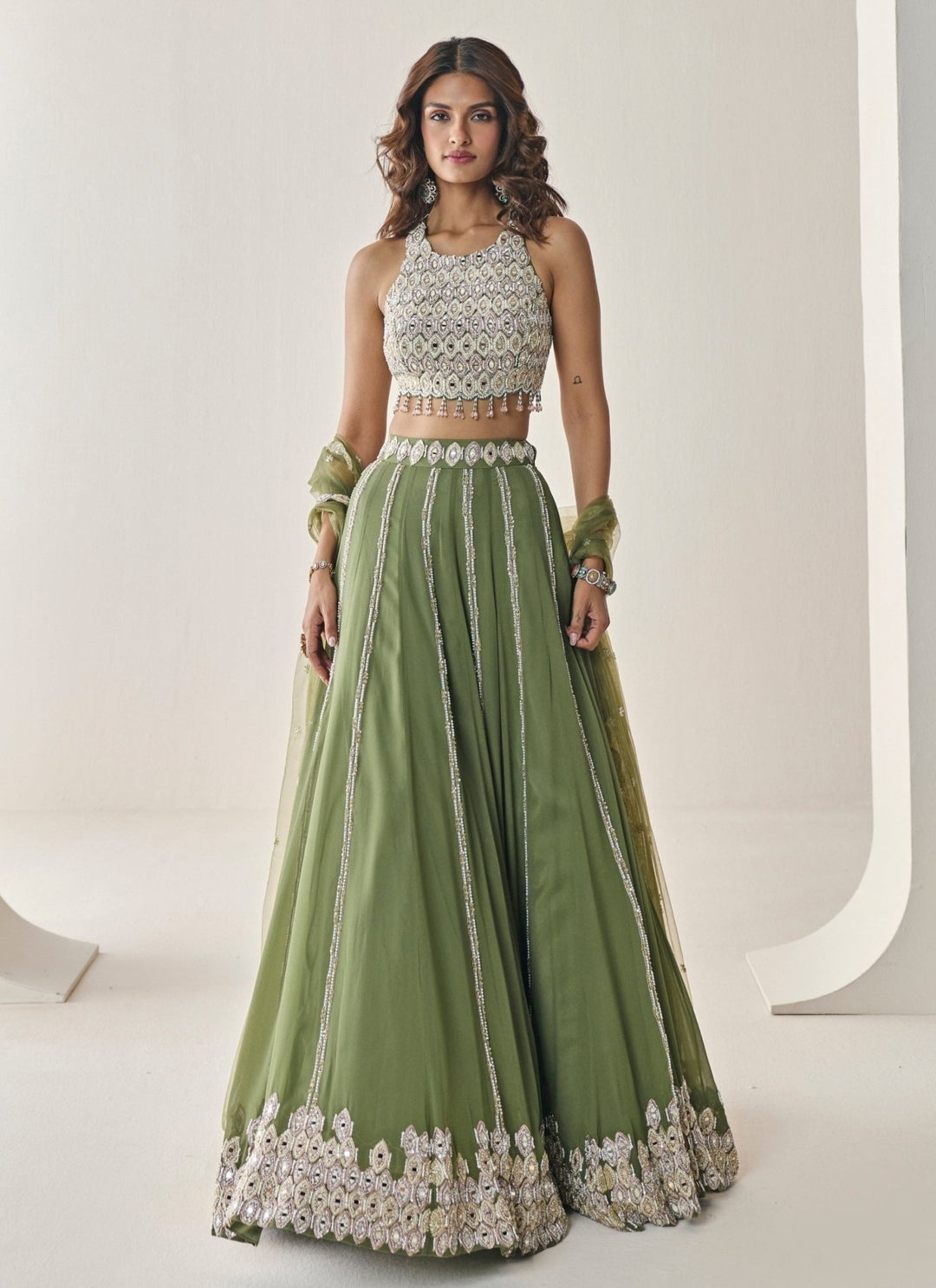 Seema Thukral Green Georgette Lehenga SetFabilicious Fashion