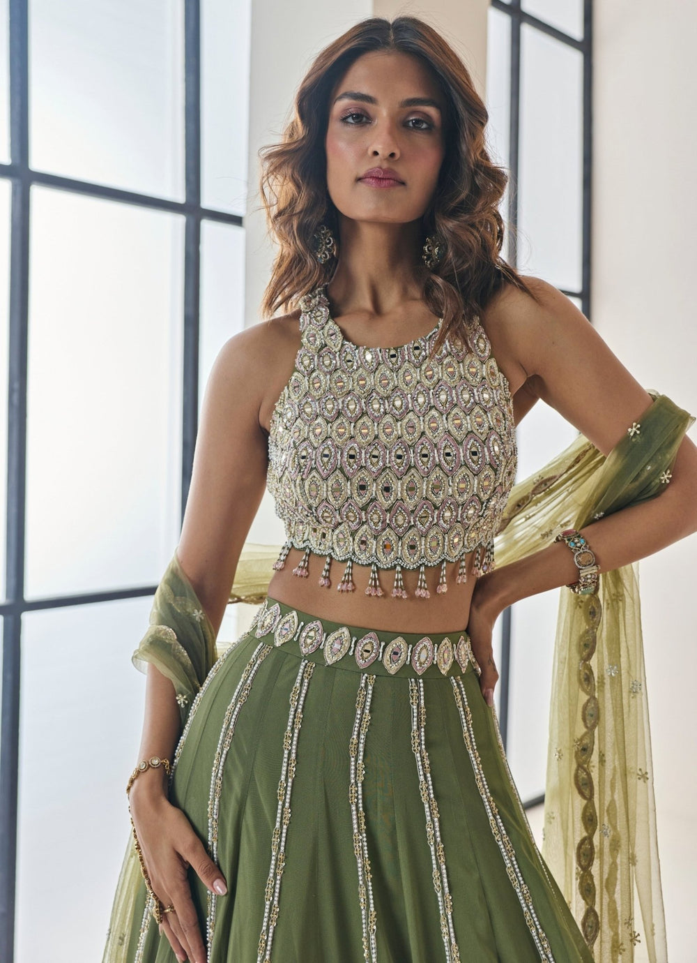 Seema Thukral Green Georgette Lehenga SetFabilicious Fashion