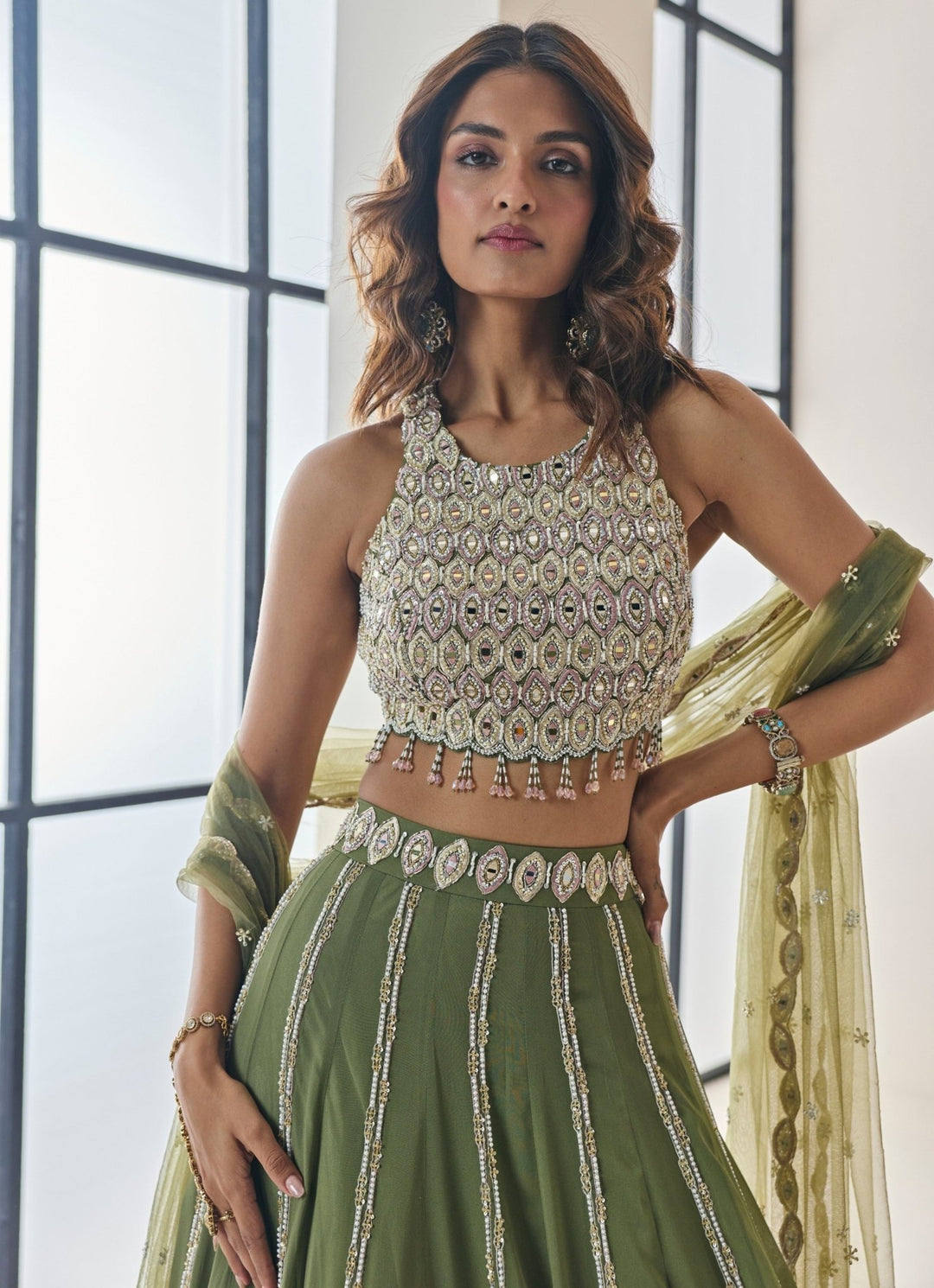 Seema Thukral Green Georgette Lehenga SetFabilicious Fashion