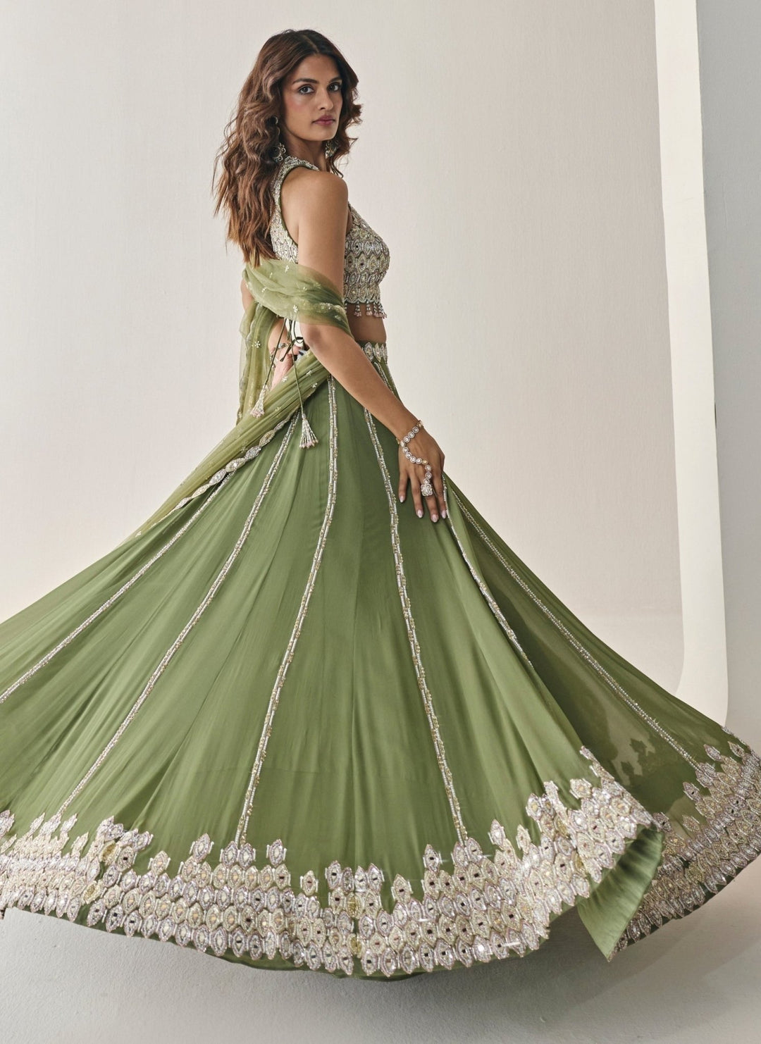 Seema Thukral Green Georgette Lehenga SetFabilicious Fashion