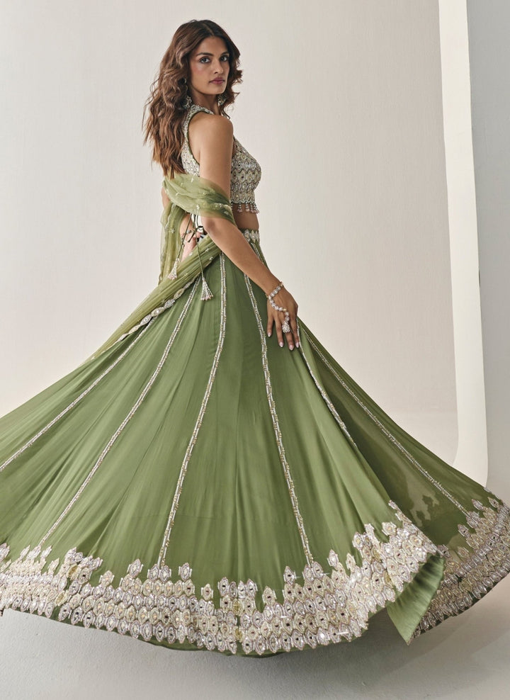 Seema Thukral Green Georgette Lehenga SetFabilicious Fashion