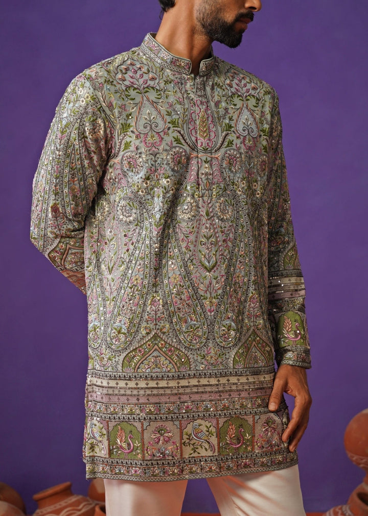 Kalpraag Green Georgette Short Kurta SetFabilicious Fashion