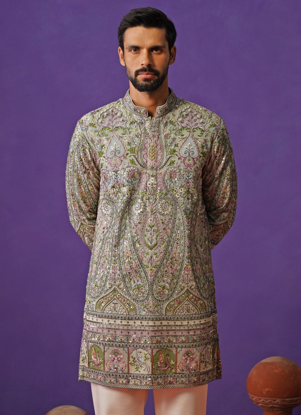 Kalpraag Green Georgette Short Kurta SetFabilicious Fashion