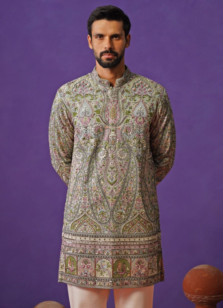 Kalpraag Green Georgette Short Kurta SetFabilicious Fashion