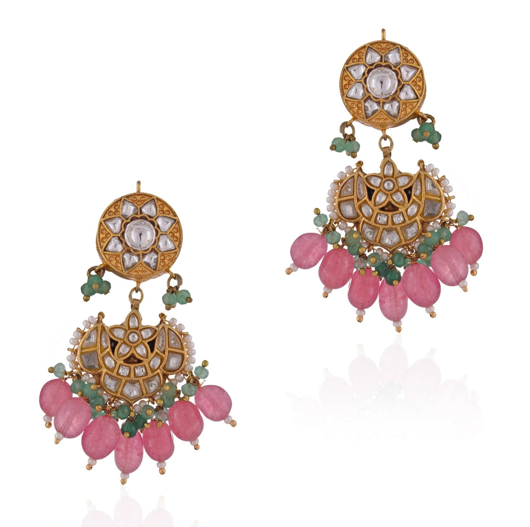 Green Gold Tone Choker Necklace Set Riana by Shikha Jindal - Fabilicious Fashion