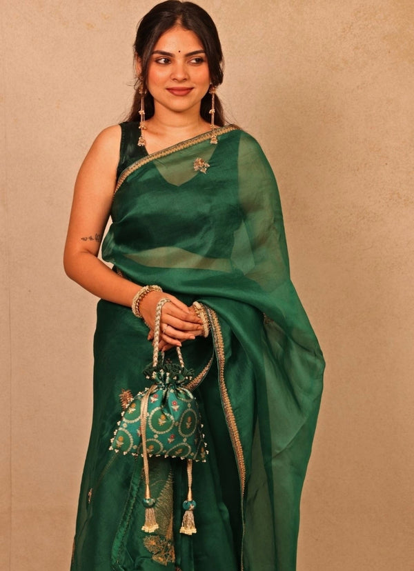 Green Jamal Silk Potli