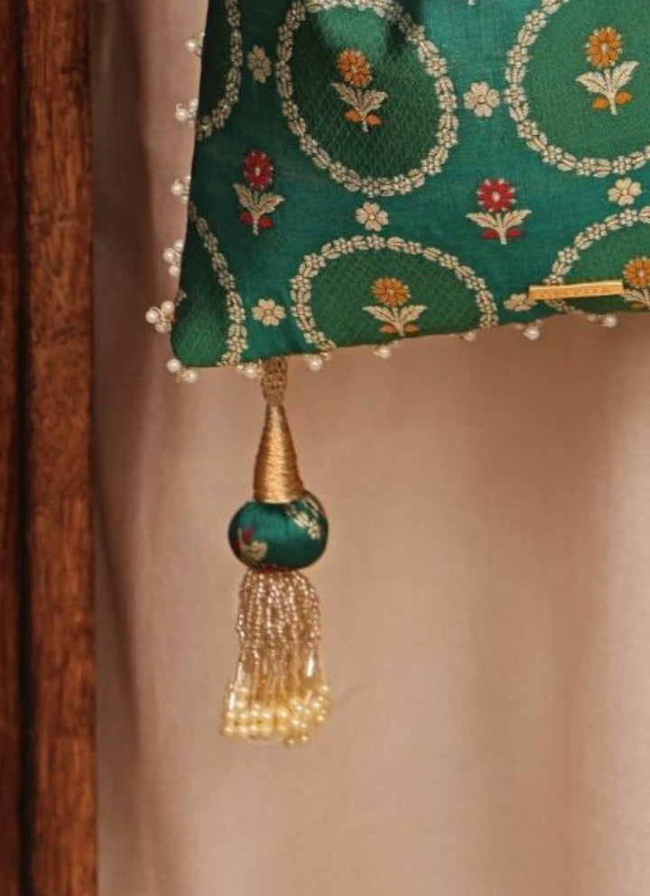 Green Jamal Silk Potli Amyra - Fabilicious Fashion