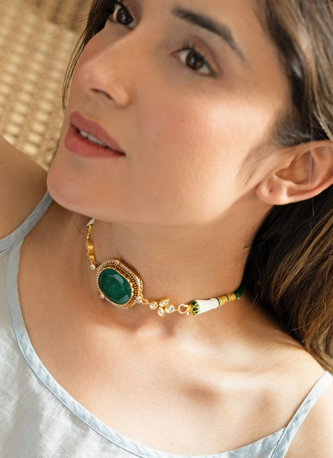 Do Taara Green Kundan Choker NecklaceFabilicious Fashion
