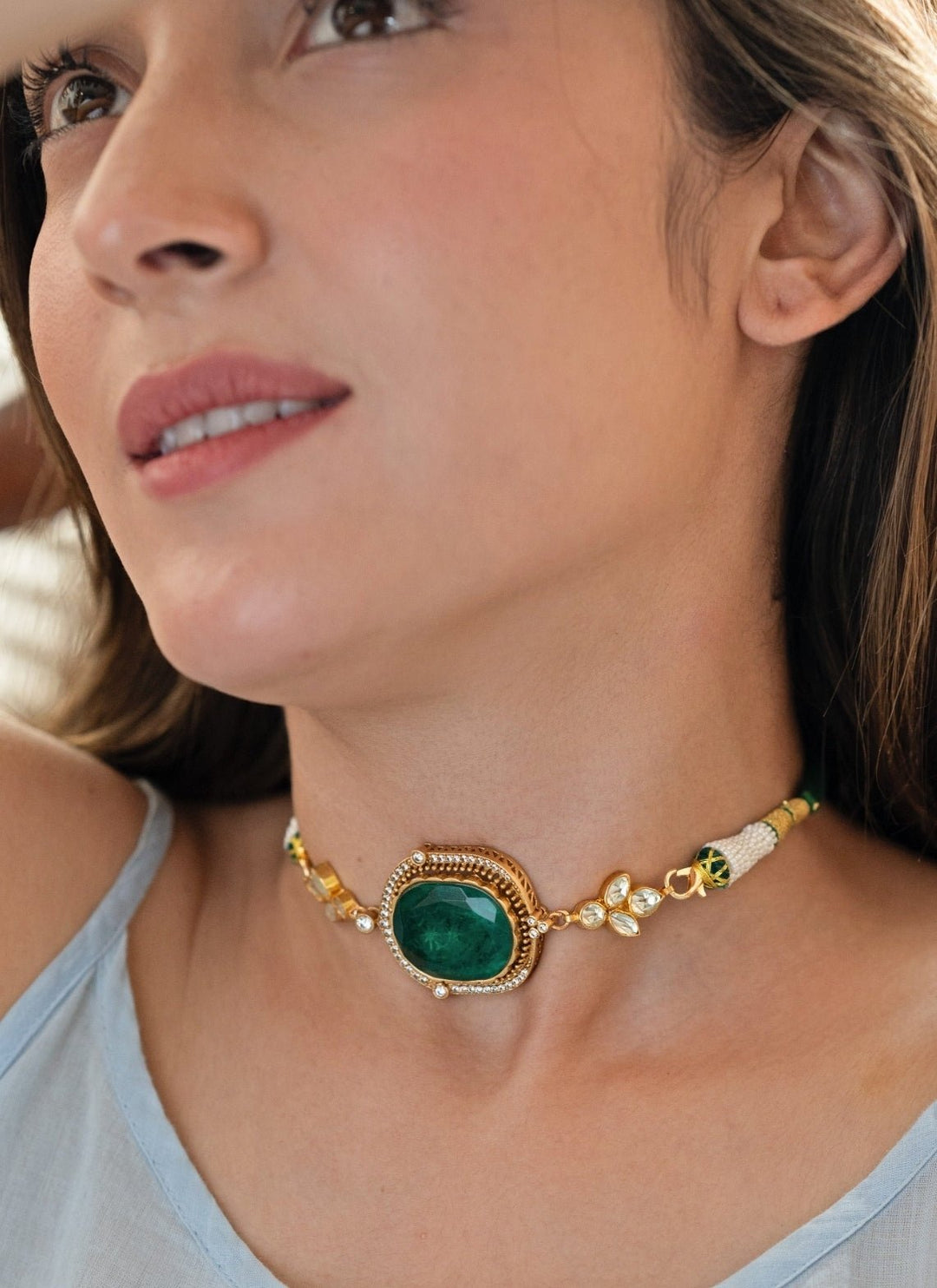 Do Taara Green Kundan Choker NecklaceFabilicious Fashion