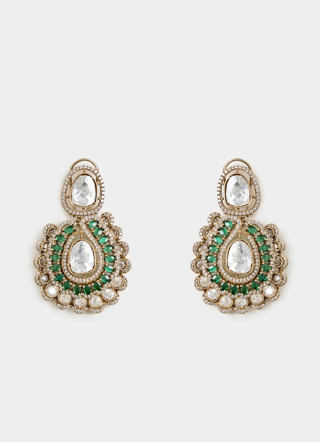 Green Kundan Choker Set With Earrings Vivinia By Vidhi Mehra - Fabilicious Fashion