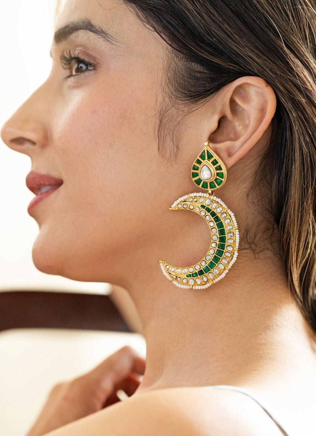 Do Taara Green Kundan EarringsFabilicious Fashion