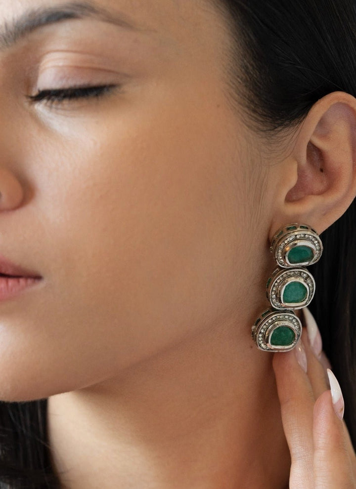 Do Taara Green Kundan EarringsFabilicious Fashion