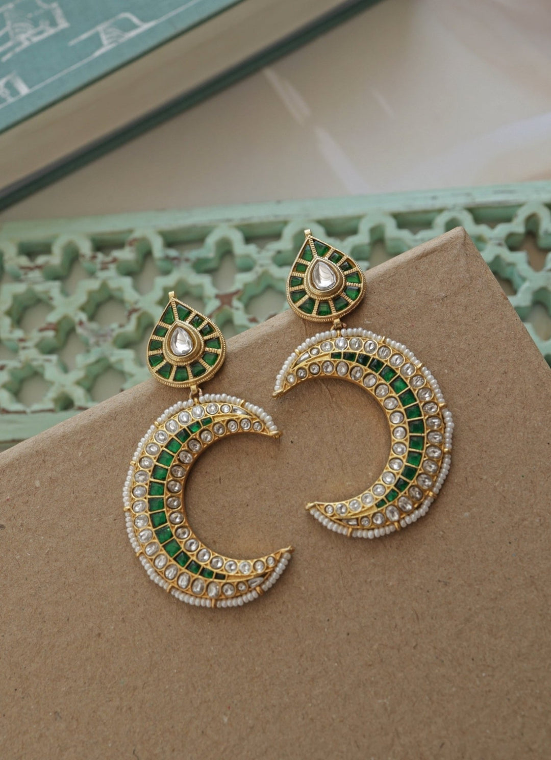 Do Taara Green Kundan EarringsFabilicious Fashion