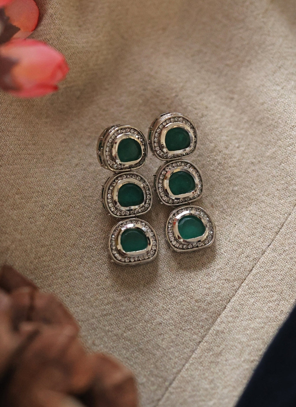 Do Taara Green Kundan EarringsFabilicious Fashion