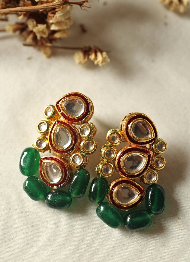 Do Taara Green Kundan EarringsFabilicious Fashion