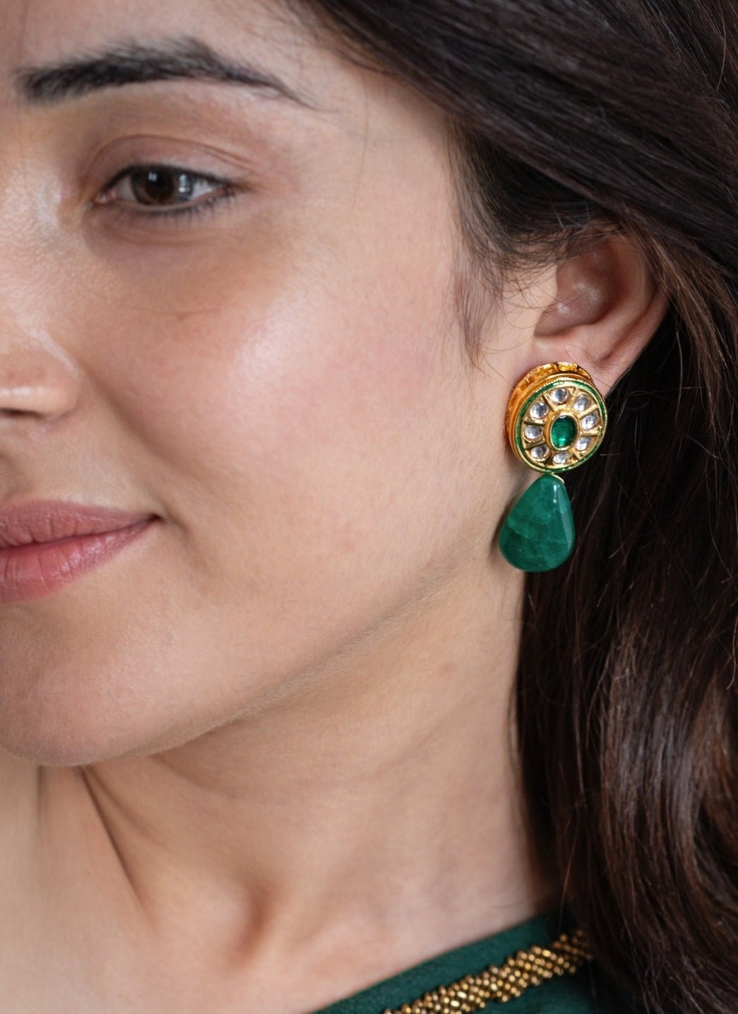 Do Taara Green Kundan EarringsFabilicious Fashion