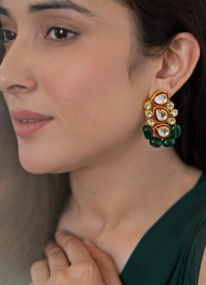 Do Taara Green Kundan EarringsFabilicious Fashion