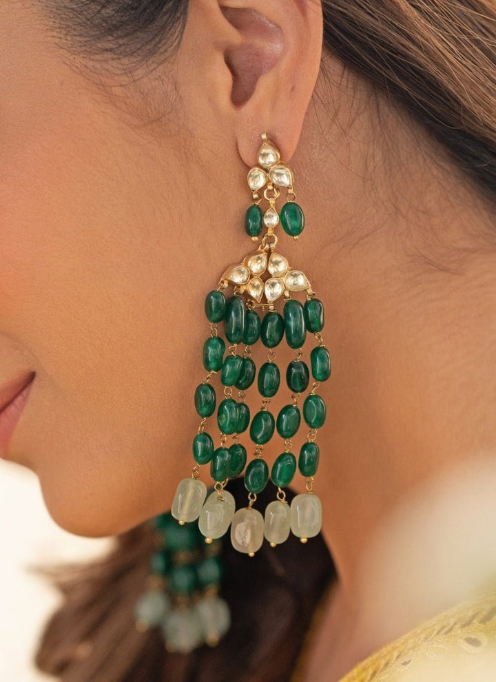 Do Taara Green Kundan EarringsFabilicious Fashion