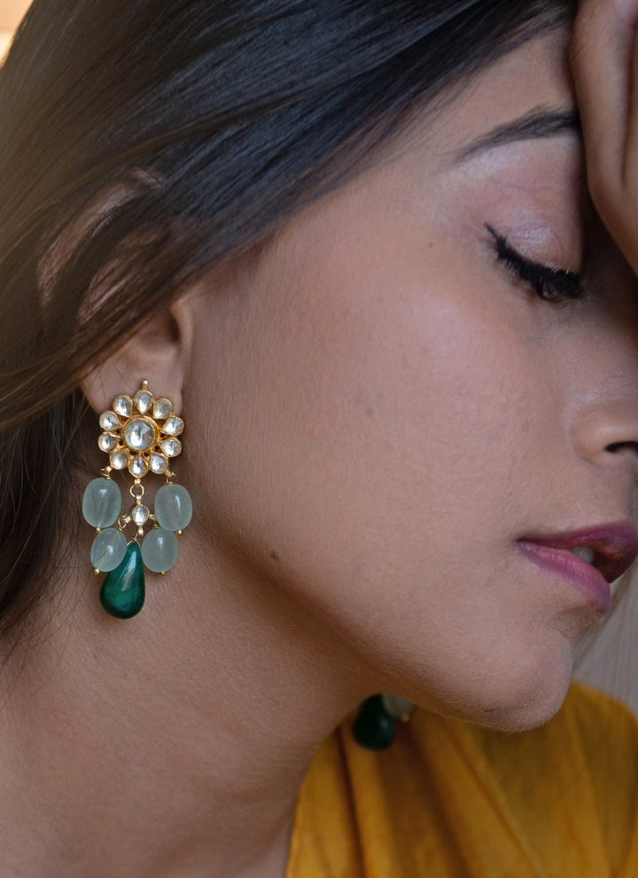 Do Taara Green Kundan EarringsFabilicious Fashion