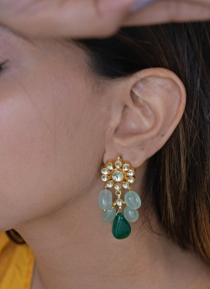 Do Taara Green Kundan EarringsFabilicious Fashion