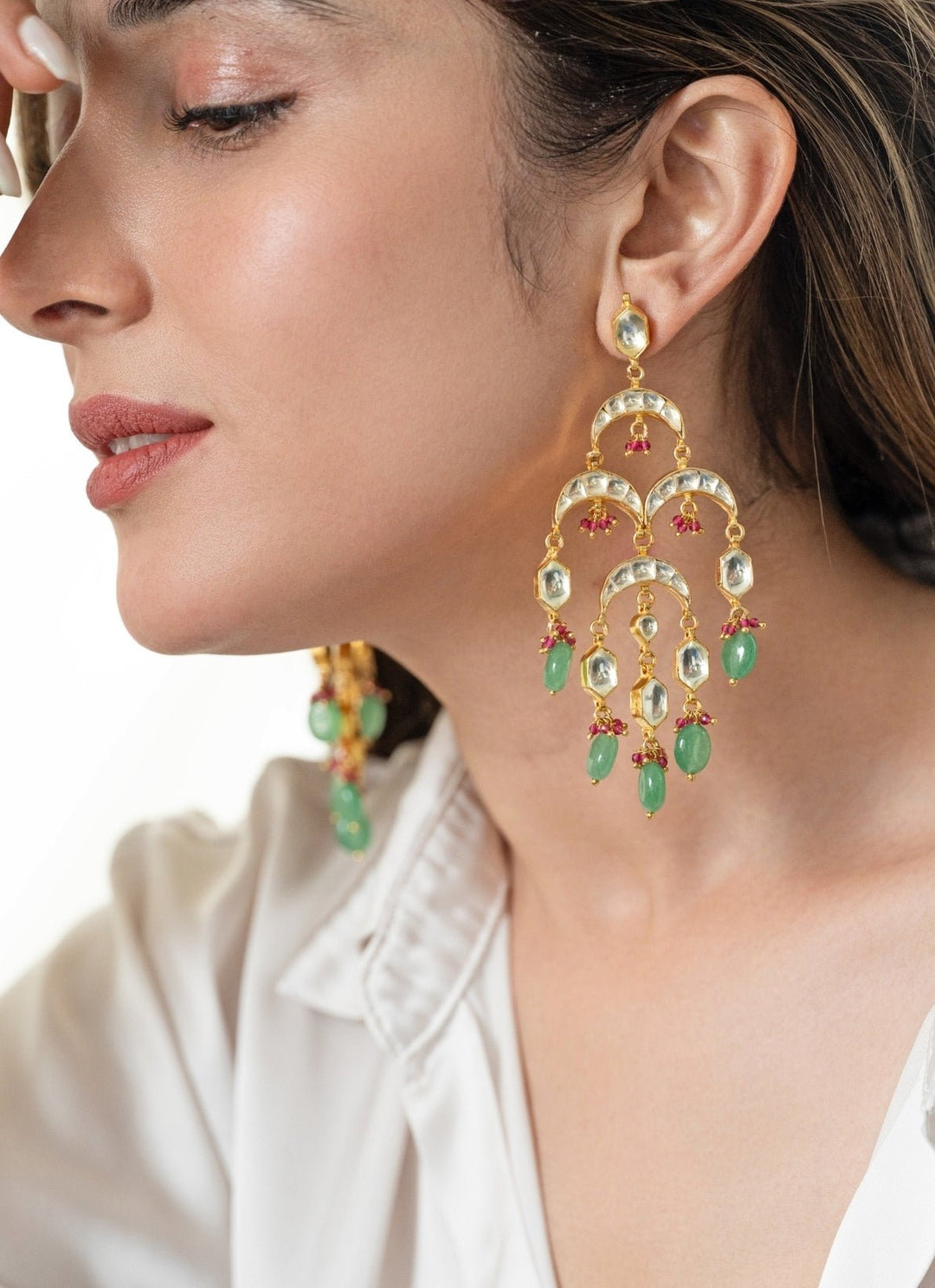 Do Taara Green Kundan EarringsFabilicious Fashion