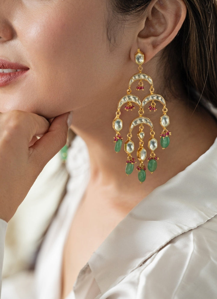 Do Taara Green Kundan EarringsFabilicious Fashion
