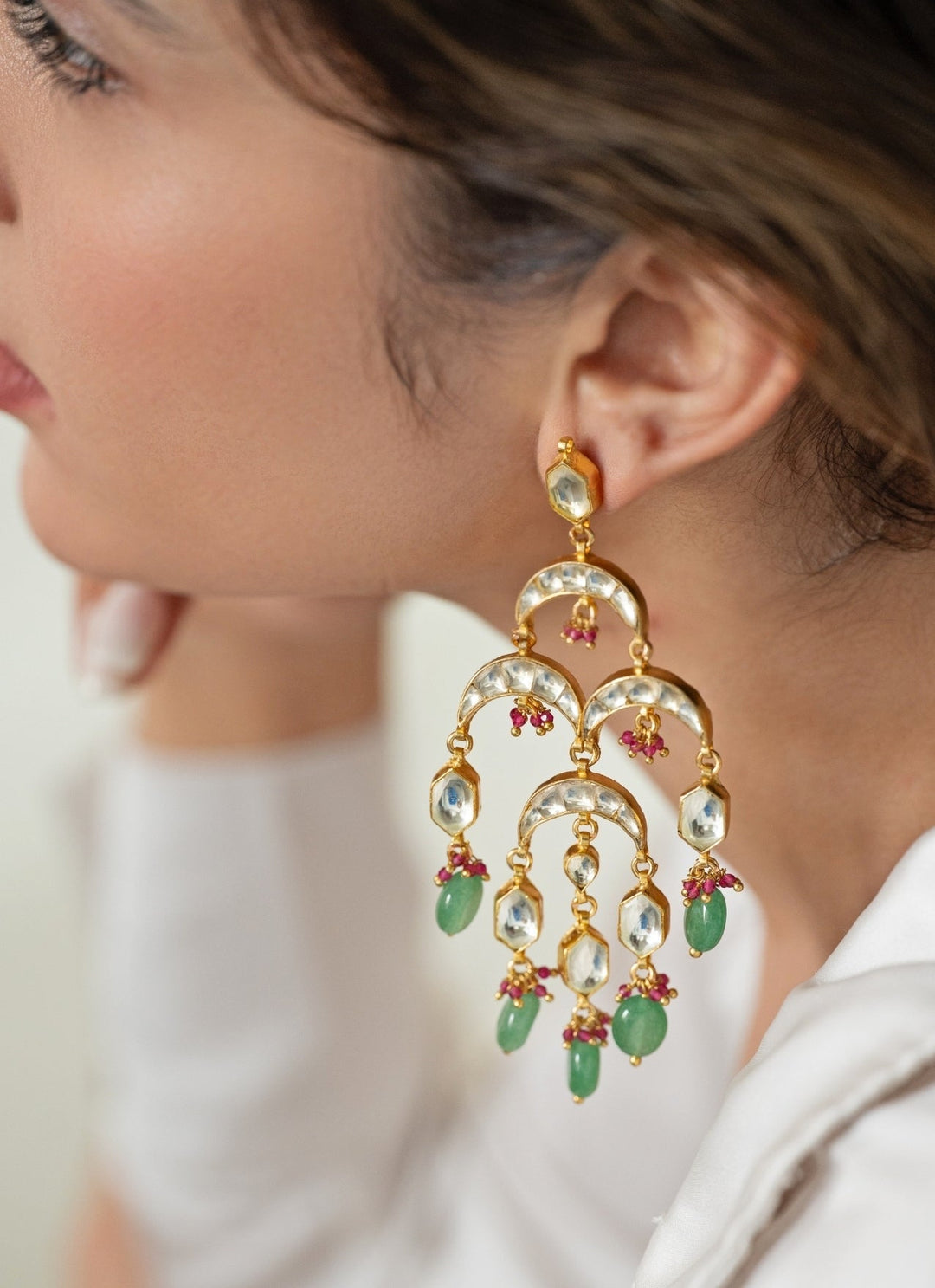Do Taara Green Kundan EarringsFabilicious Fashion