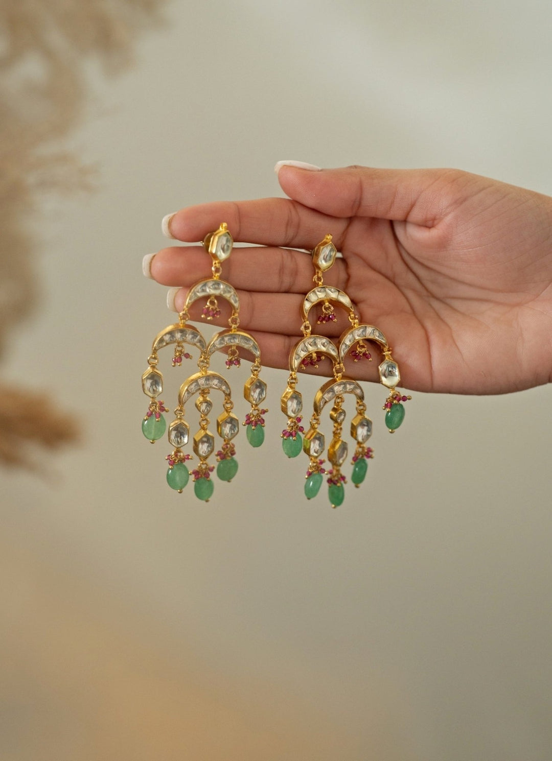 Do Taara Green Kundan EarringsFabilicious Fashion