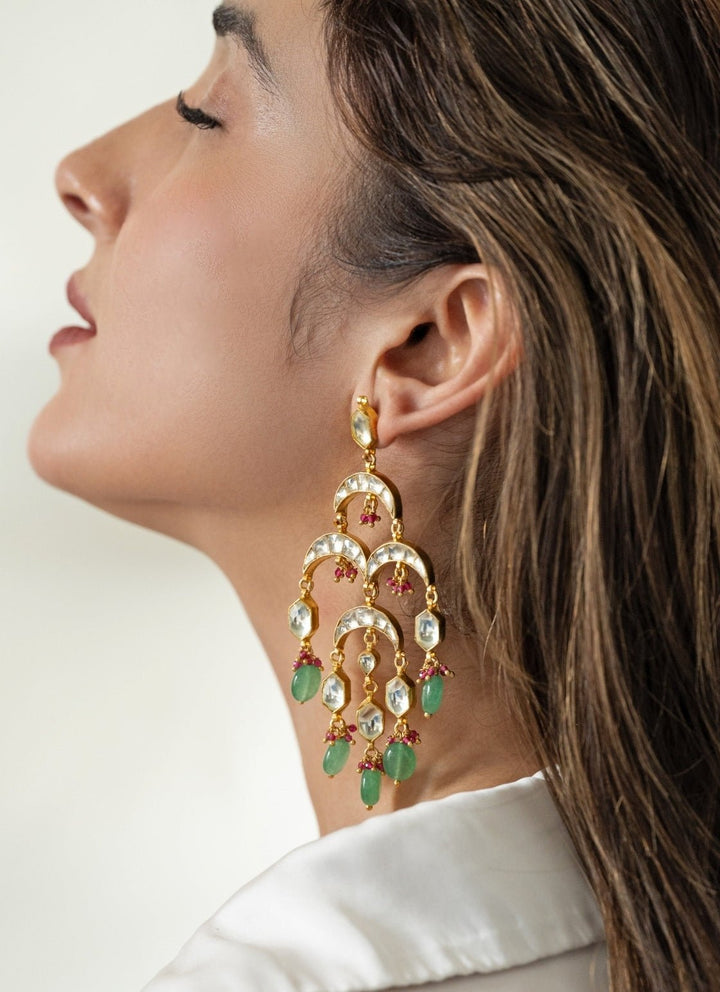 Do Taara Green Kundan EarringsFabilicious Fashion