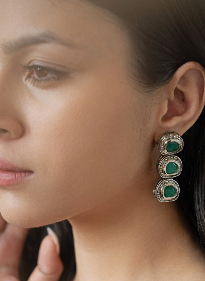 Do Taara Green Kundan EarringsFabilicious Fashion
