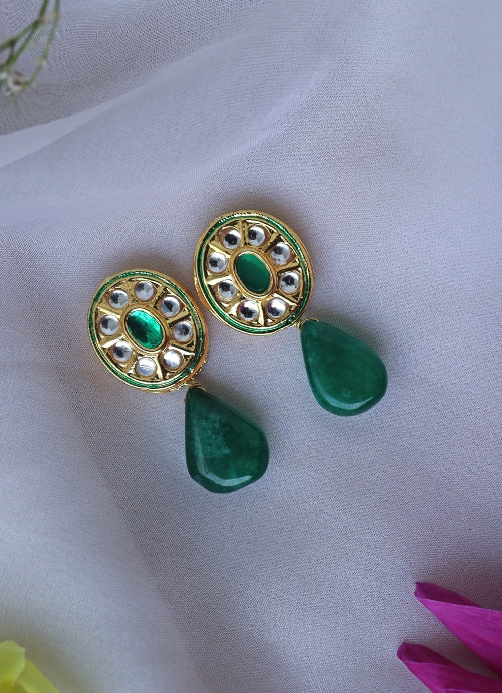 Do Taara Green Kundan EarringsFabilicious Fashion