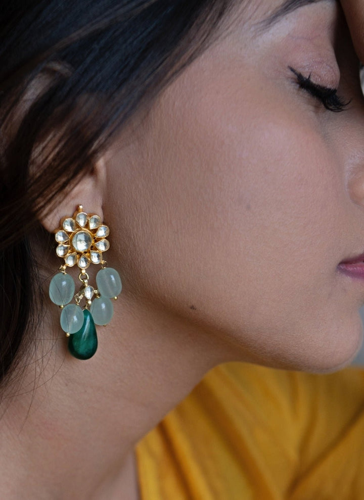 Do Taara Green Kundan EarringsFabilicious Fashion