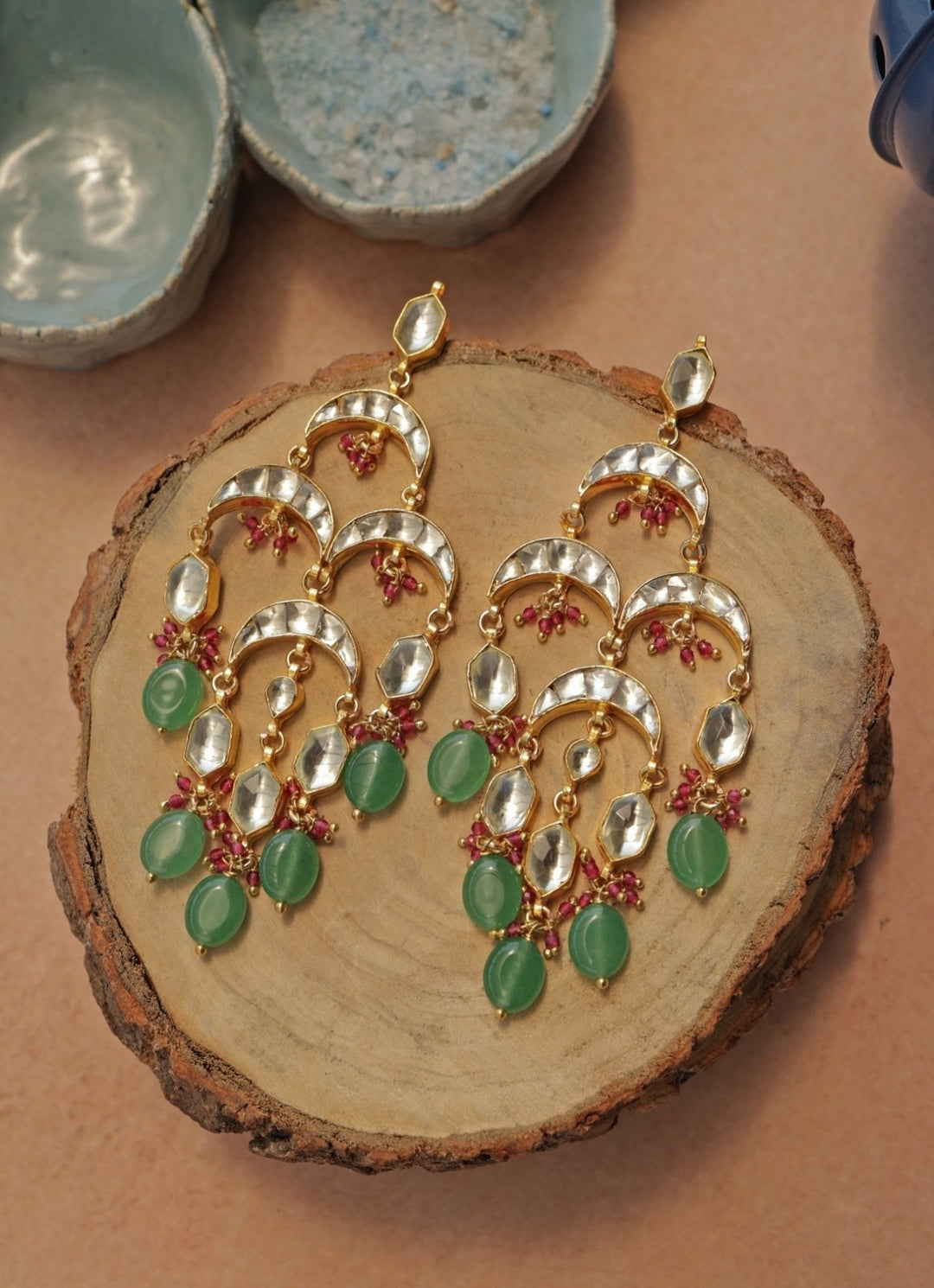 Do Taara Green Kundan EarringsFabilicious Fashion