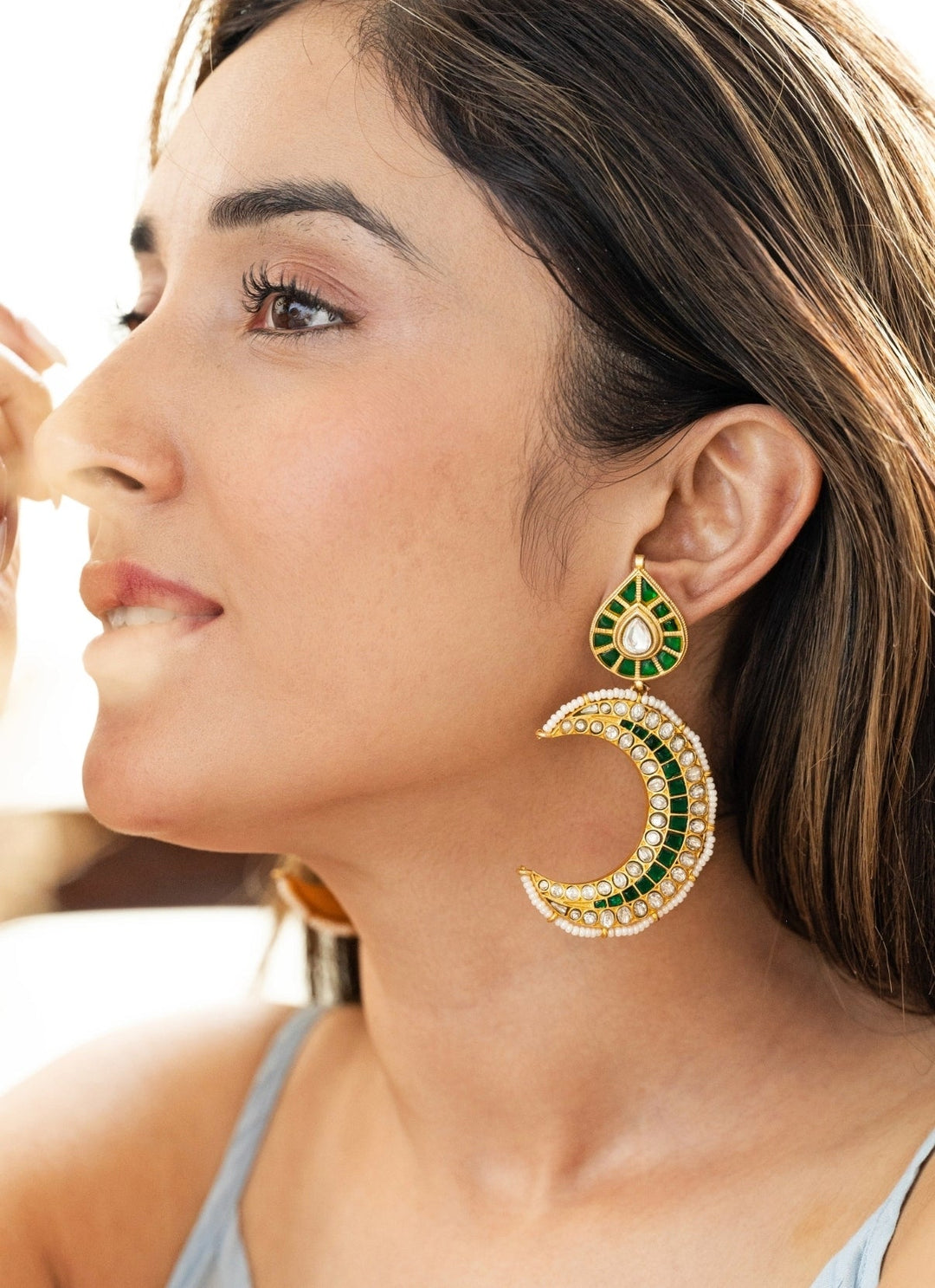 Do Taara Green Kundan EarringsFabilicious Fashion