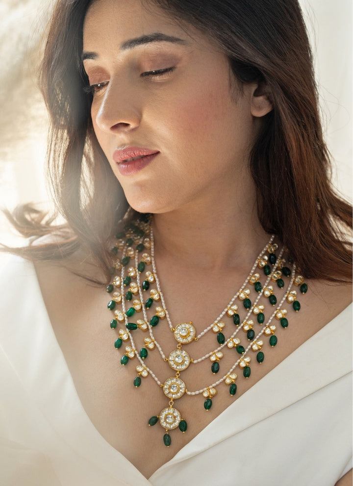 Do Taara Green Kundan Layered NecklaceFabilicious Fashion