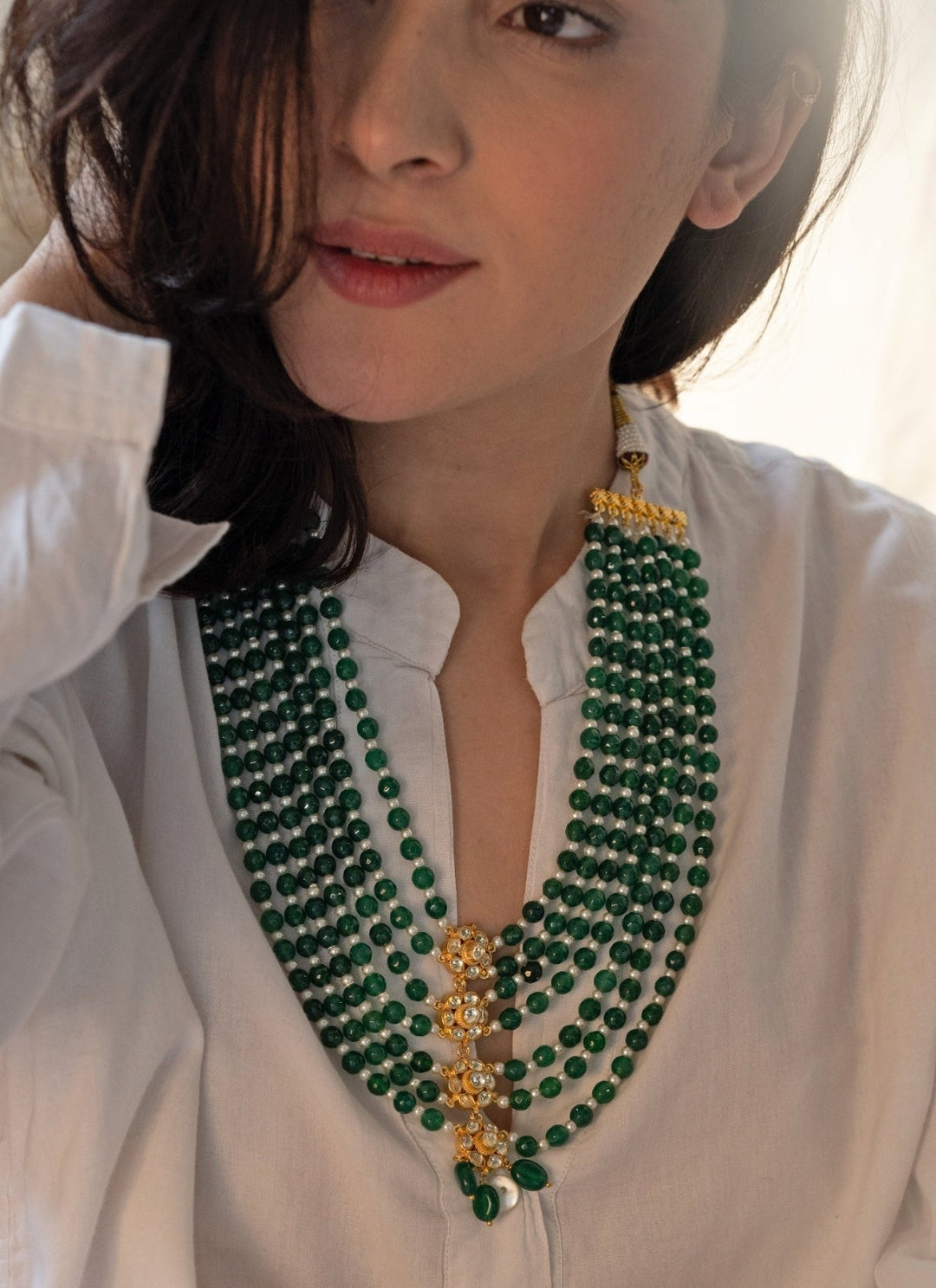 Do Taara Green Kundan Layered NecklaceFabilicious Fashion