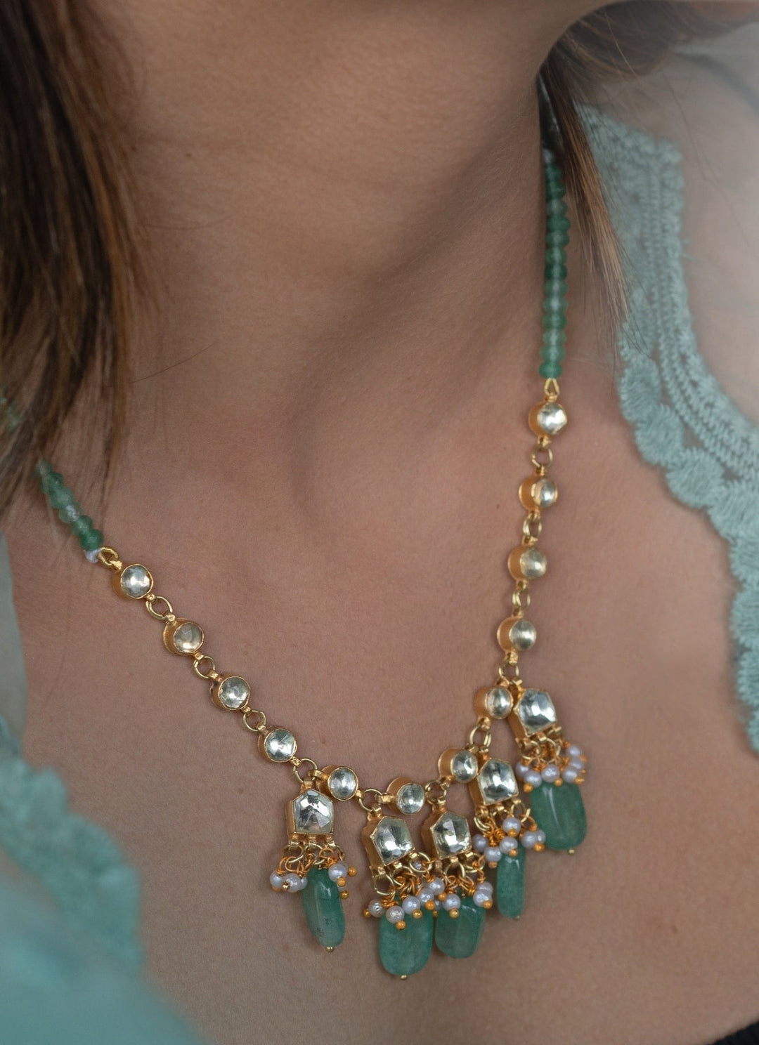 Do Taara Green Kundan NecklaceFabilicious Fashion